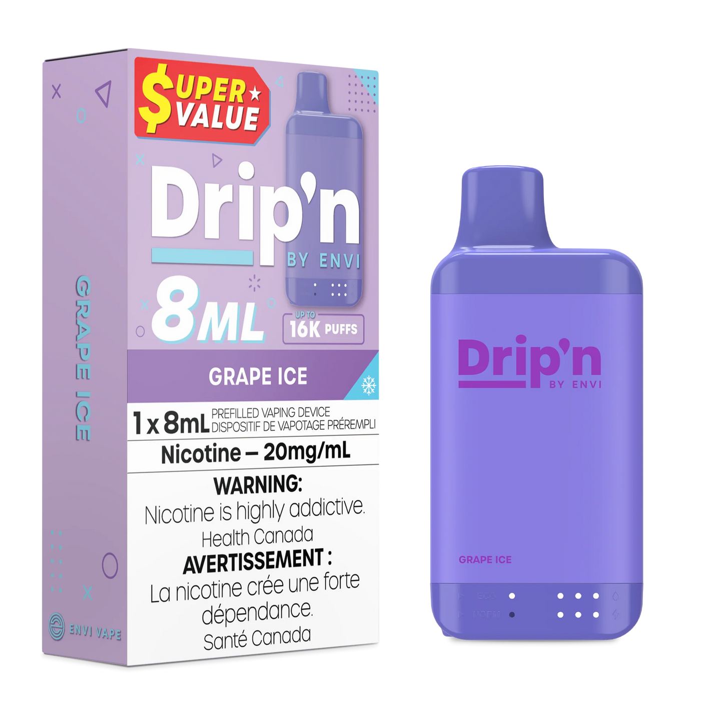 Dripn 8ml 16k Grape Ice