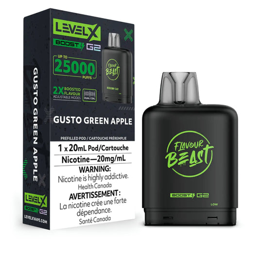 Flavour Beast Level X 25k Gusto Green Apple
